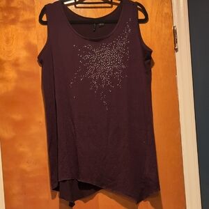New Directions Dark Purple Tank Top with Embellishments